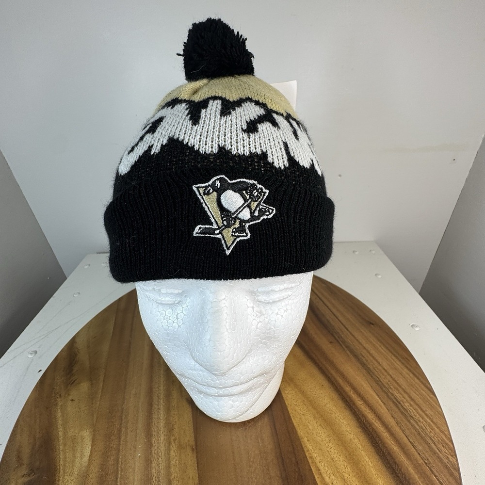 NHL Pittsburgh Penguins Youth 47' Brand Cuffed Pom Knit Beanie Cap Hockey Hat
